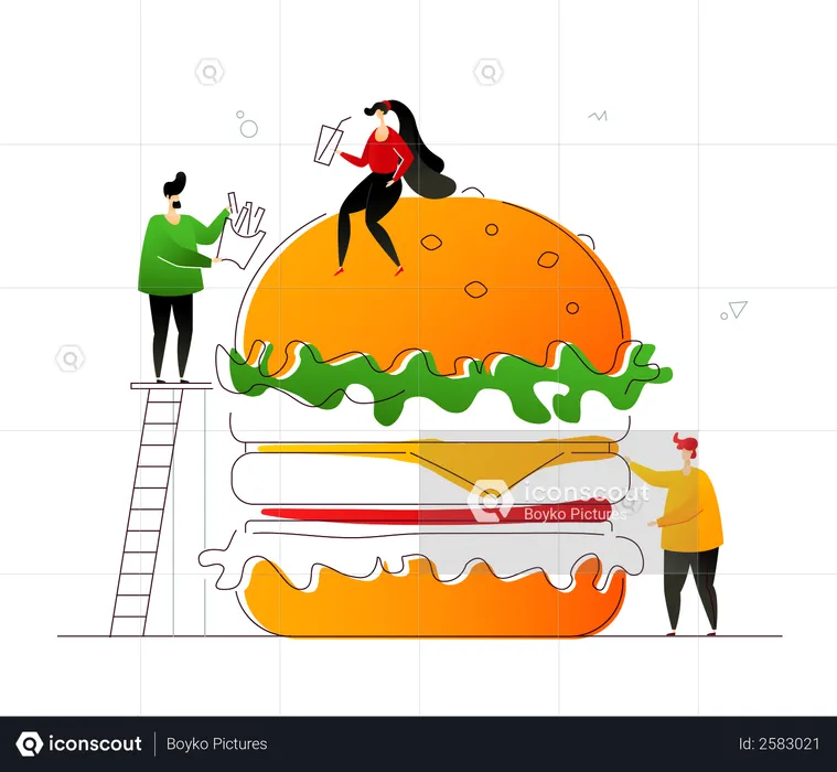 Fast food lover  Illustration