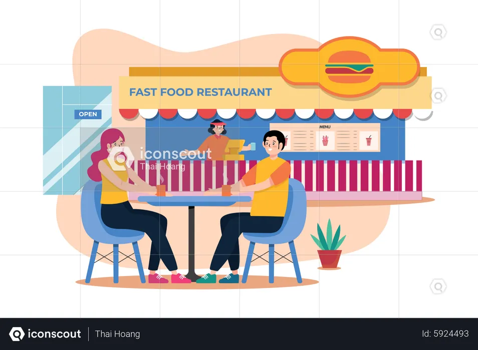 Fast Food Restaurant  Illustration