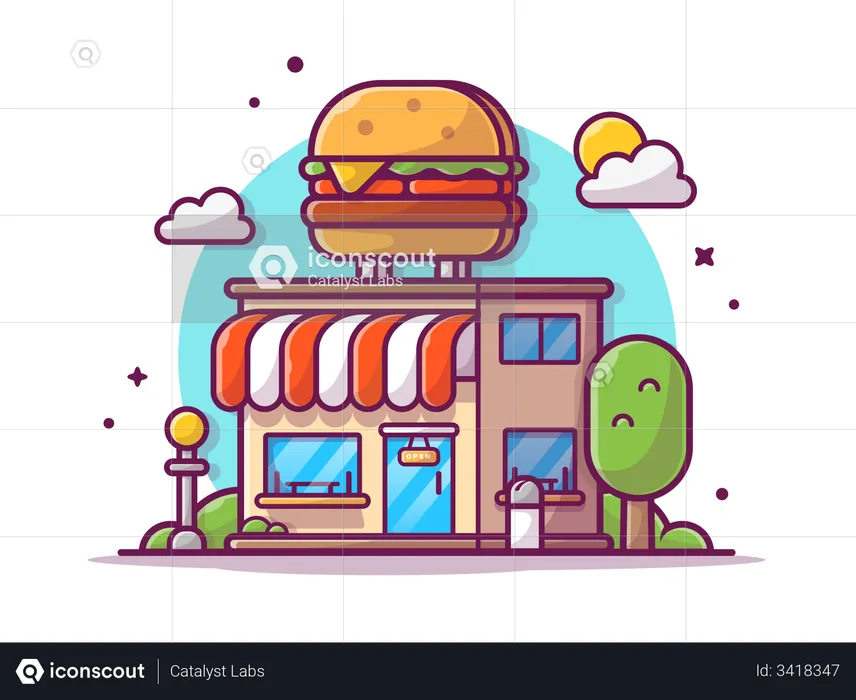 Fast food shop  Illustration