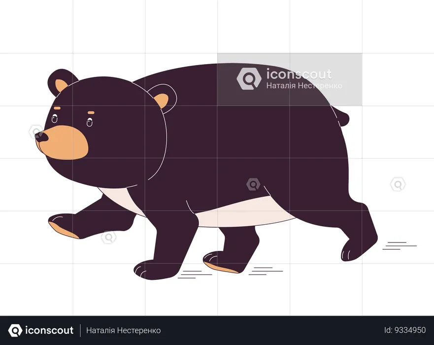 Fat bear running  Illustration