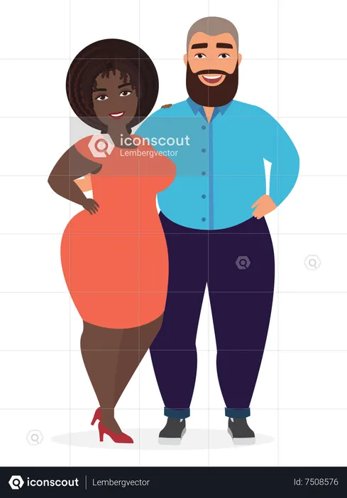 Fat Couple  Illustration