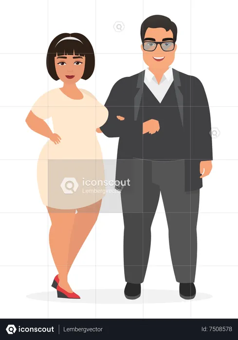 Fat Couple  Illustration