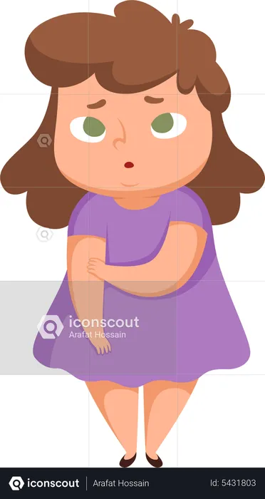 Fat girl feeling sad  Illustration