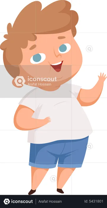 Fat oversized kid  Illustration