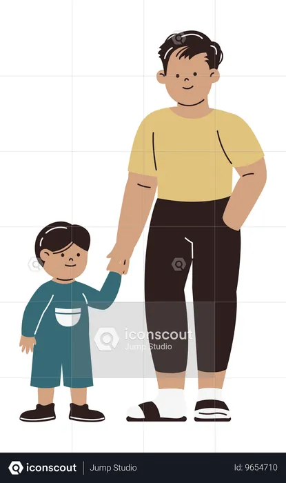 Father and Child  Illustration