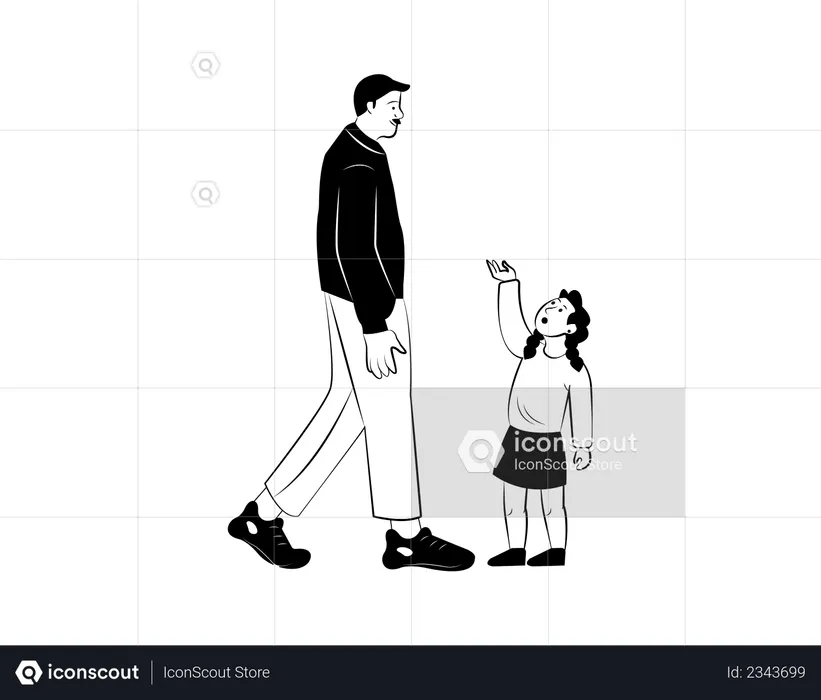 Father and daughter  Illustration