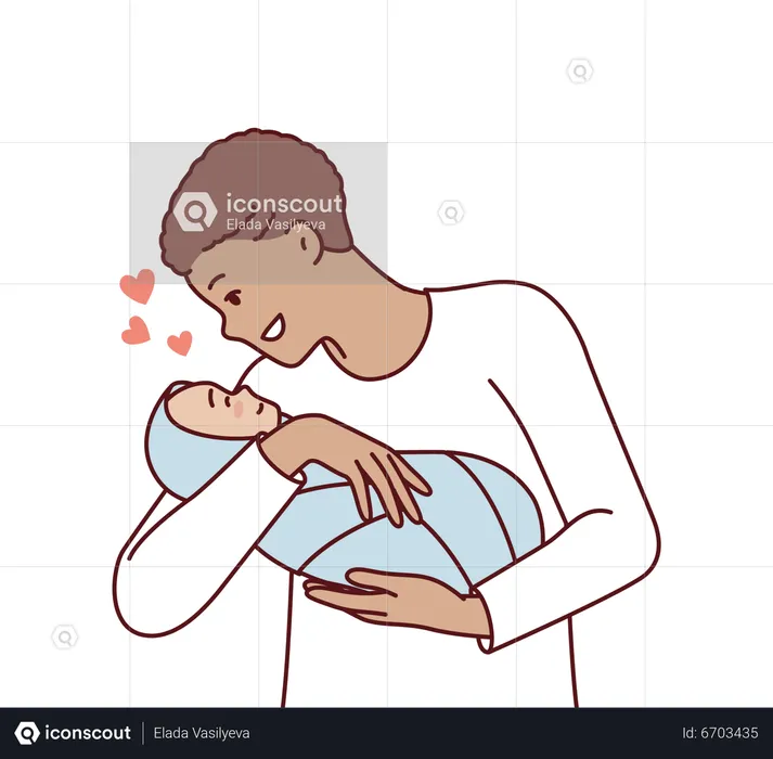 Father love for baby  Illustration