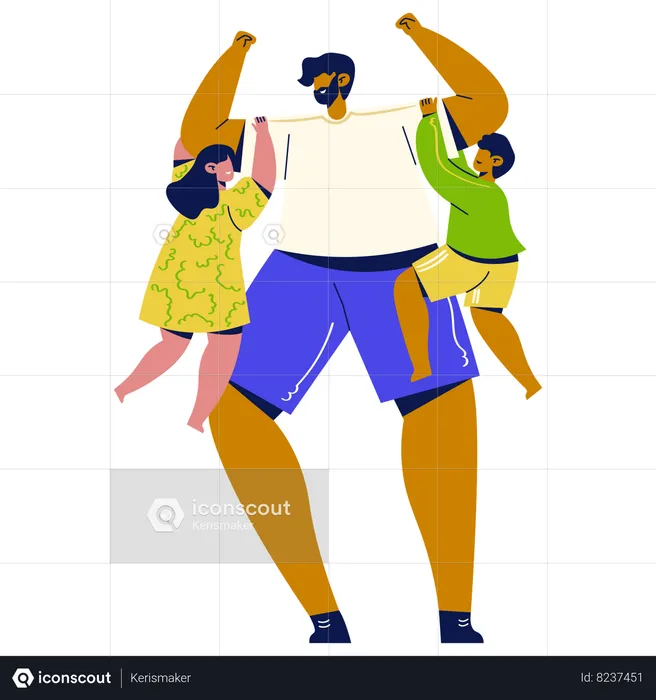 Father playing with kid  Illustration