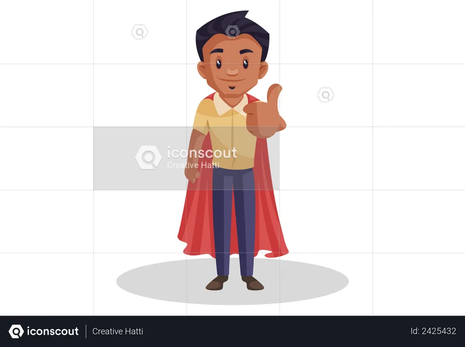 Father showing his thumbs up  Illustration