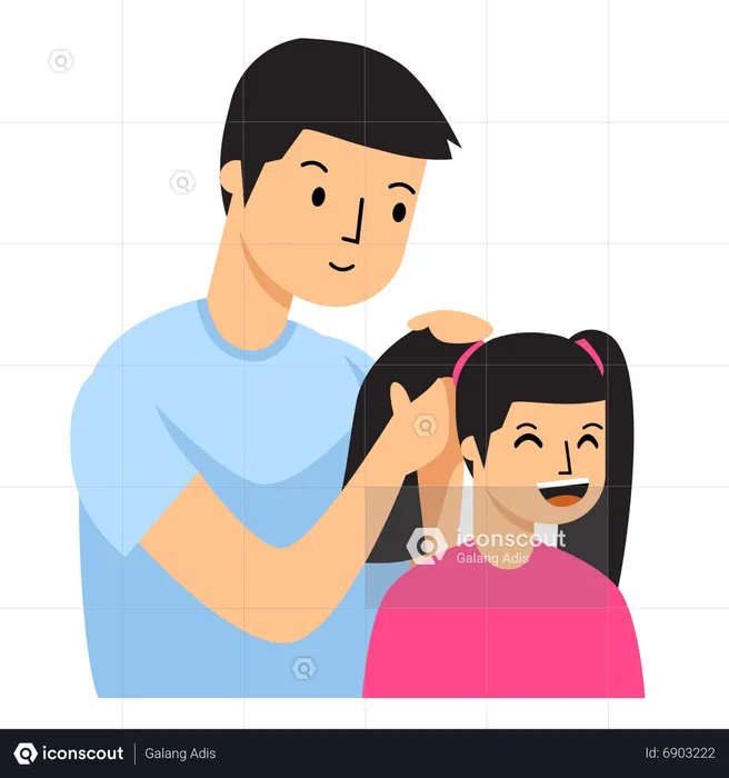 Father Tie Hair  Illustration