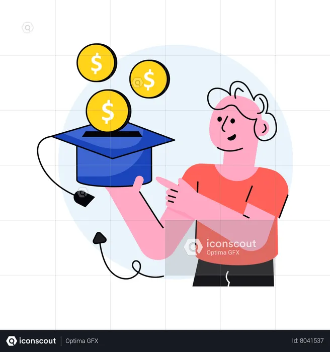 Father who is saving money for his kids education  Illustration