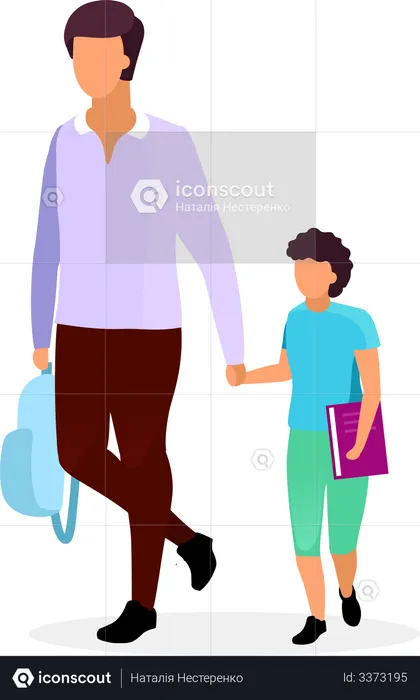 Father with son  Illustration
