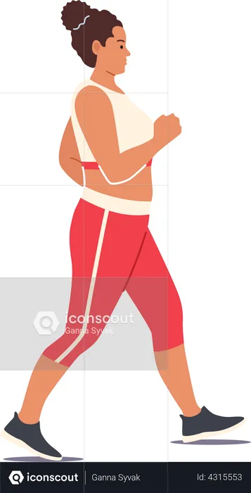 Fatty Female Walking  Illustration