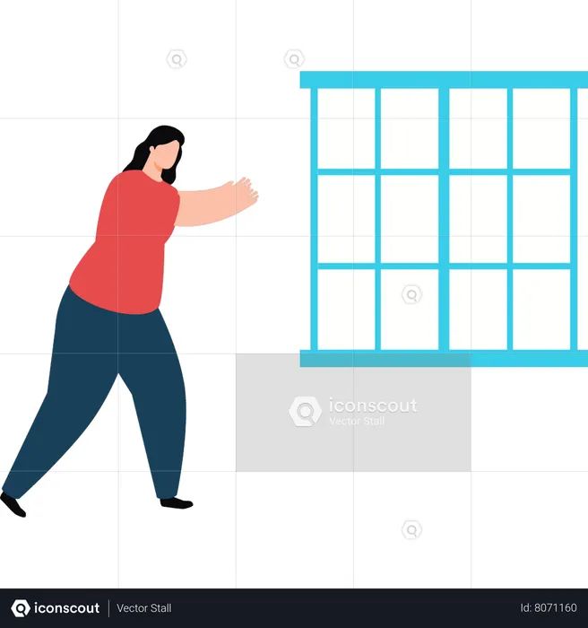 Fatty woman doing exercise  Illustration