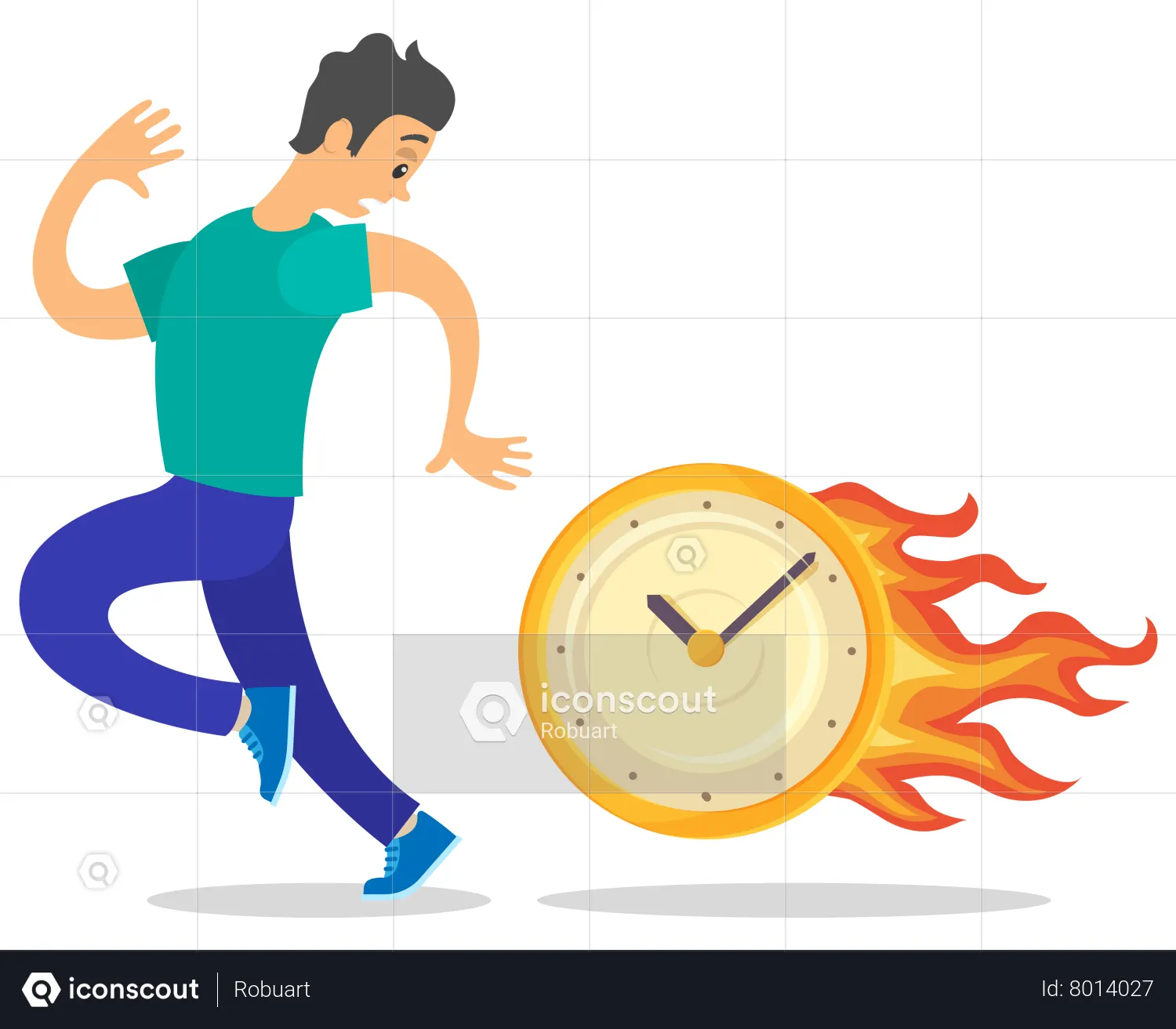Best Fear of being late Illustration download in PNG & Vector format