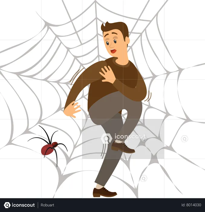 Fear of spider  Illustration