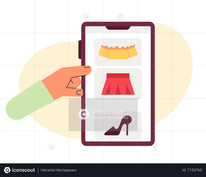 Feed de loja de roupas on-line  Ilustração