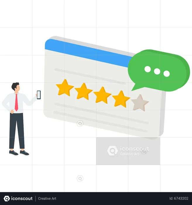 Feedback and review, Character giving positive feedback  Illustration
