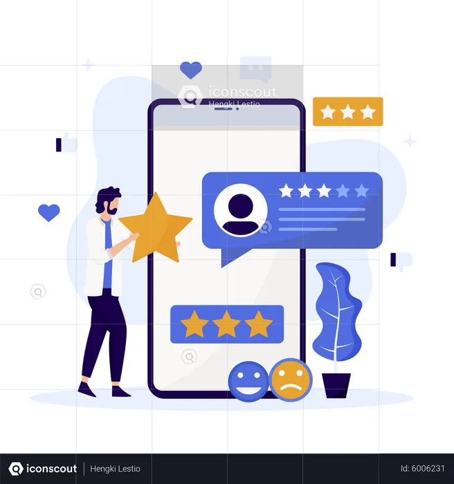 Cliente dando feedback  Ilustração