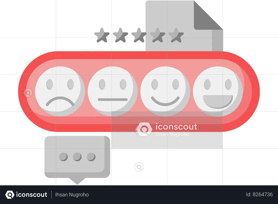 Feedback expression with emoji  Illustration