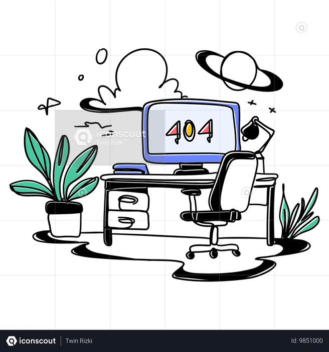 Fehler 404 Emoji Illustration