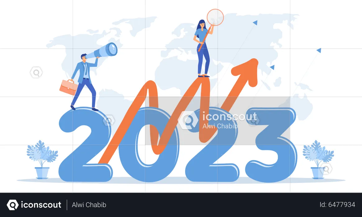 Feliz año nuevo 2023  Ilustración