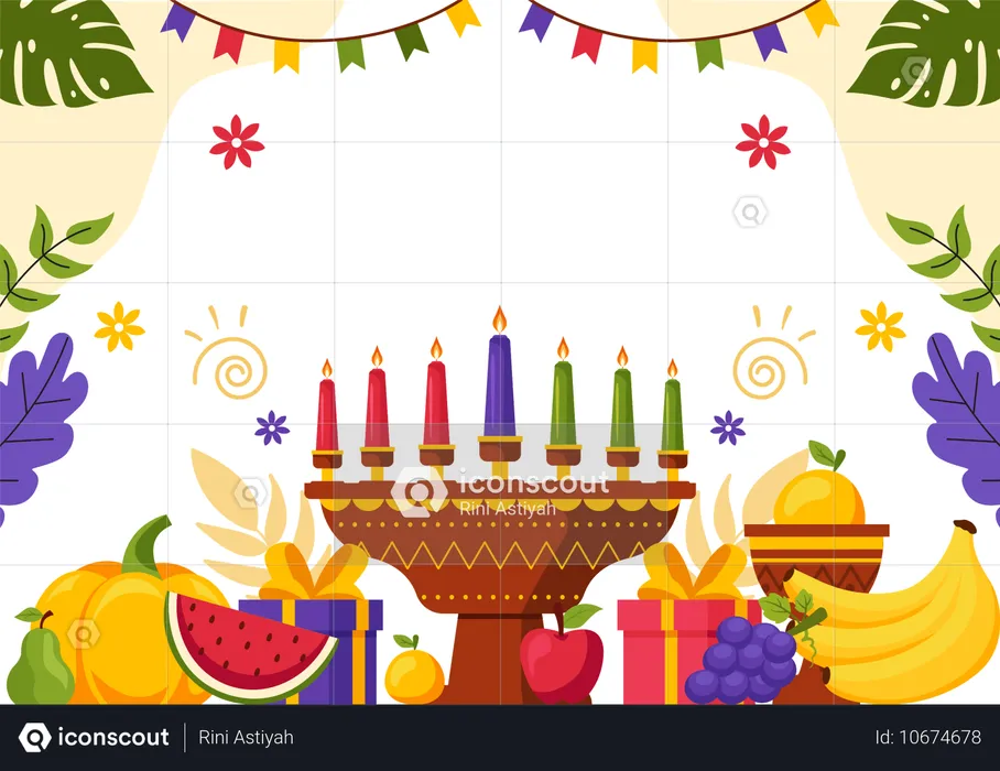 Feliz celebración de kwanzaa  Ilustración