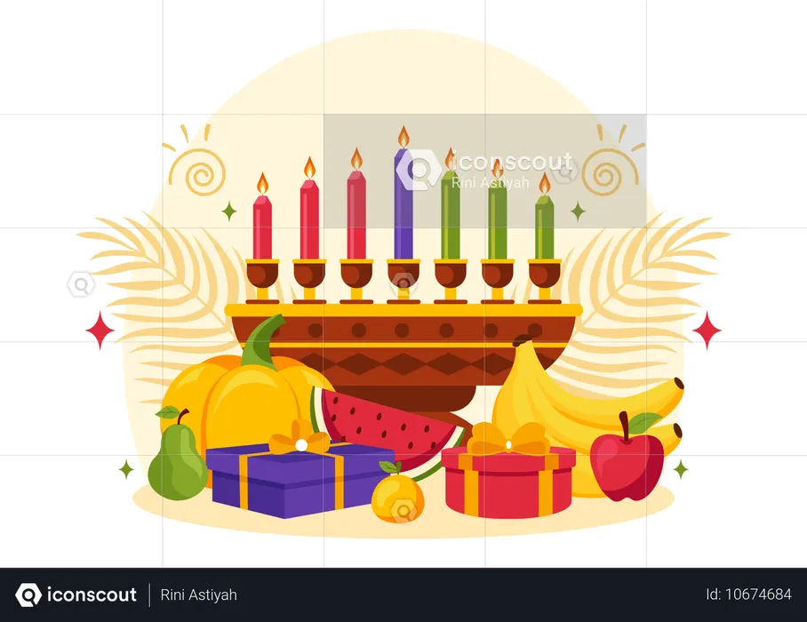 Feliz celebración de kwanzaa  Ilustración