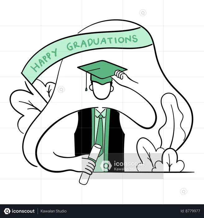 Feliz ceremonia de graduaciones  Ilustración