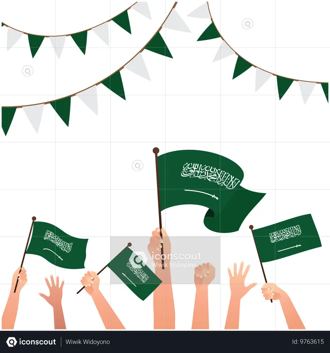 Feliz dia da independência da Arábia Saudita  Ilustração