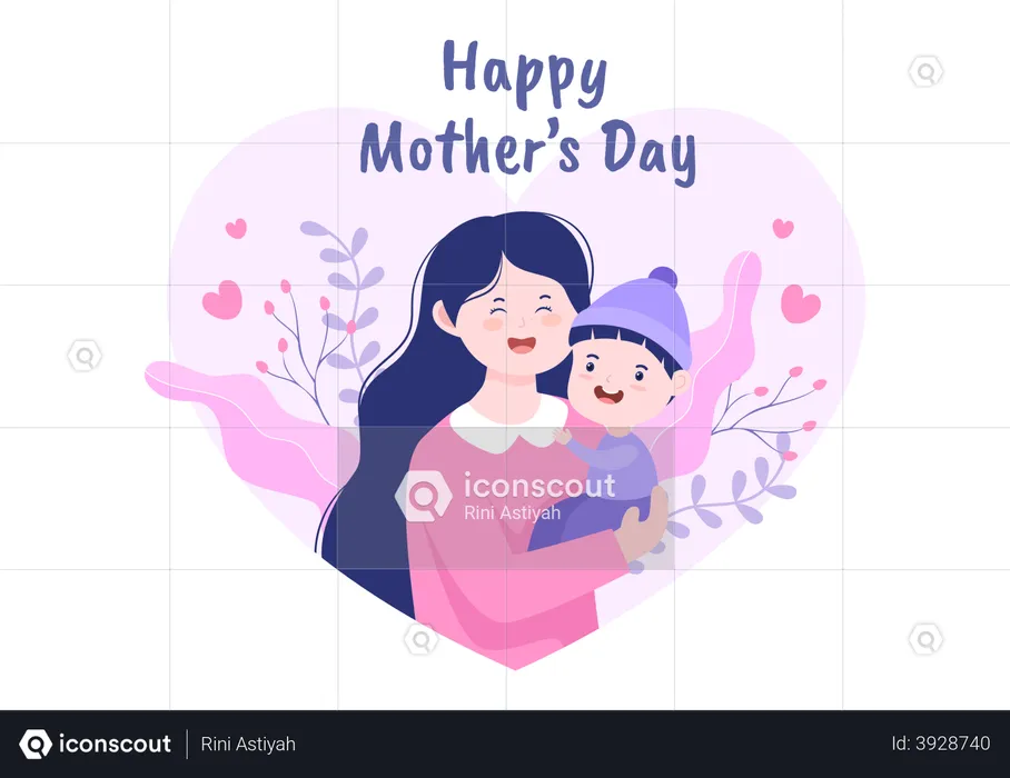 Feliz dia de LA MADRE  Ilustración