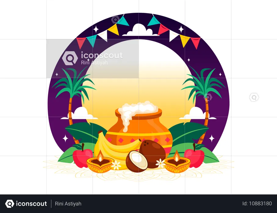 Feliz Celebração Pongal  Ilustração