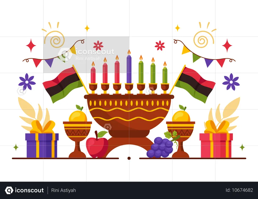 Feliz celebração do kwanzaa  Ilustração