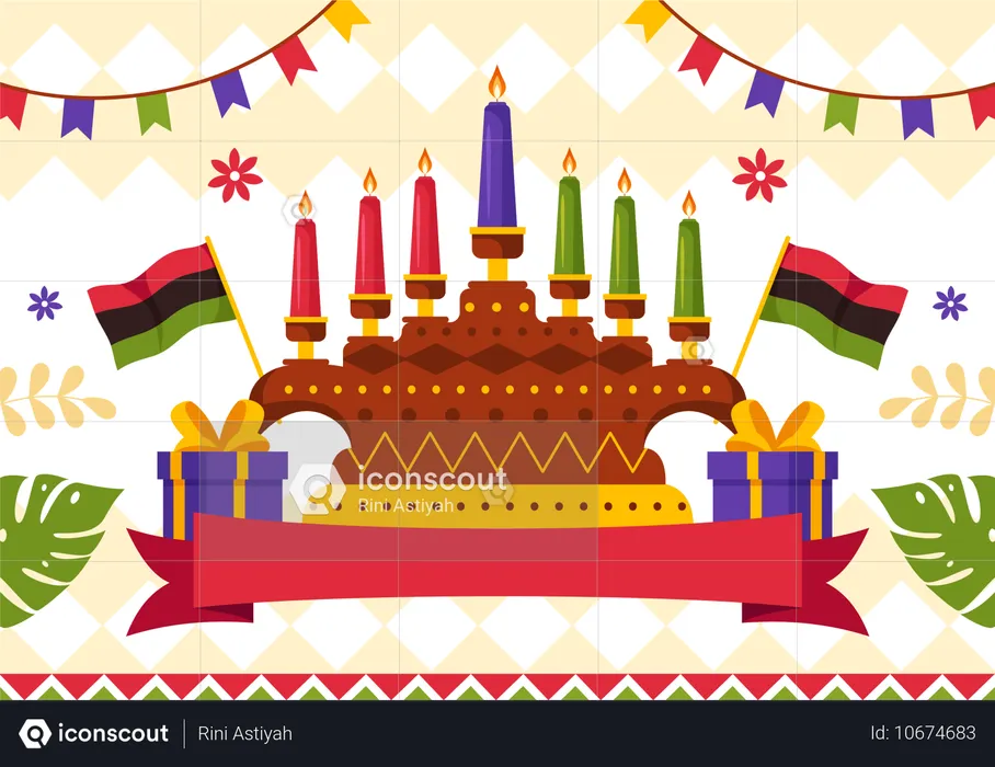 Feliz celebração do kwanzaa  Ilustração