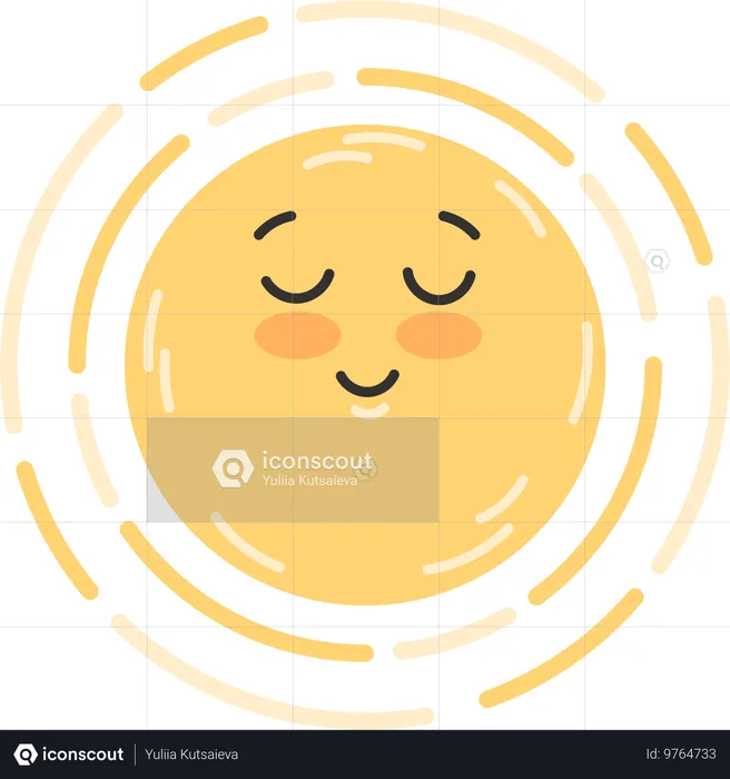 Emoji de sol feliz  Ilustración