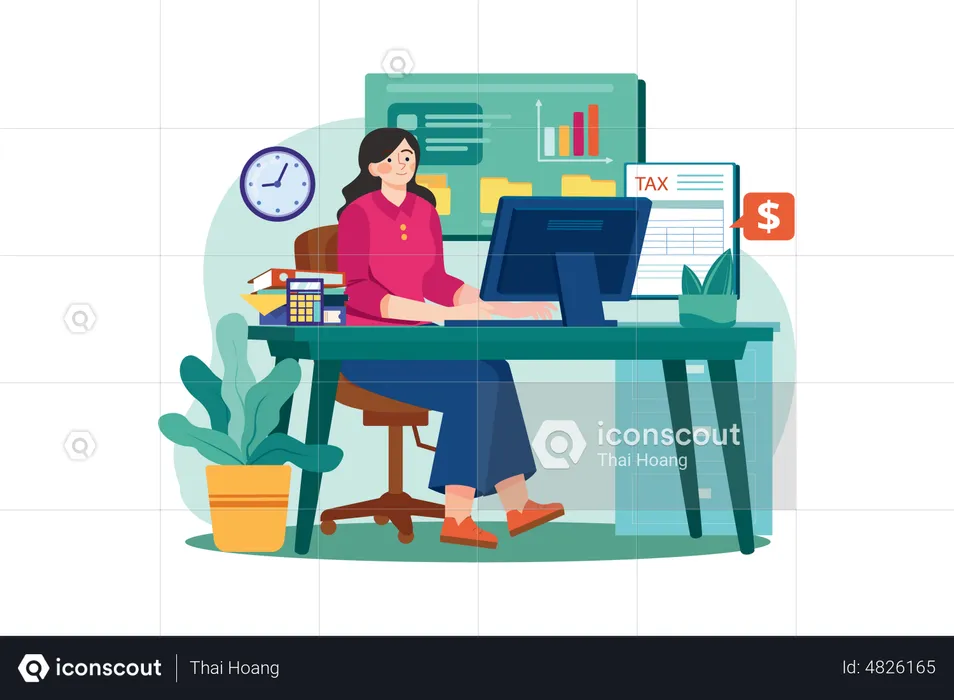 Female accountant  Illustration