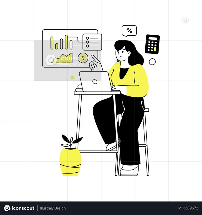 Female accountant  Illustration