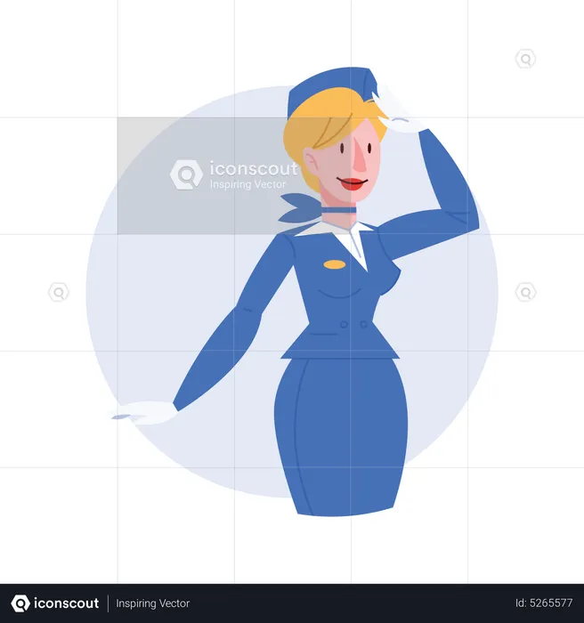 Female air hostess  Illustration
