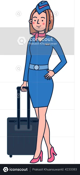 Female air hostess  Illustration