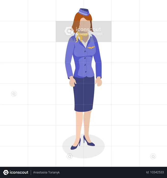 Female Airhostess  Illustration