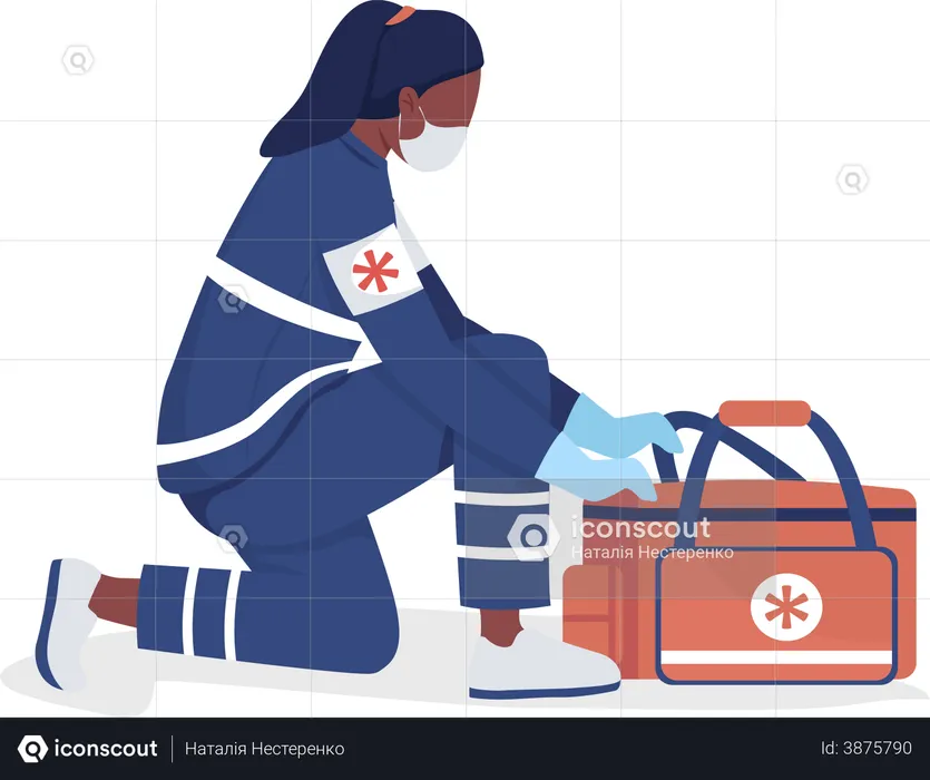 Female ambulance attendant  Illustration