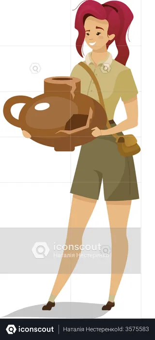 Female archeologist  Illustration