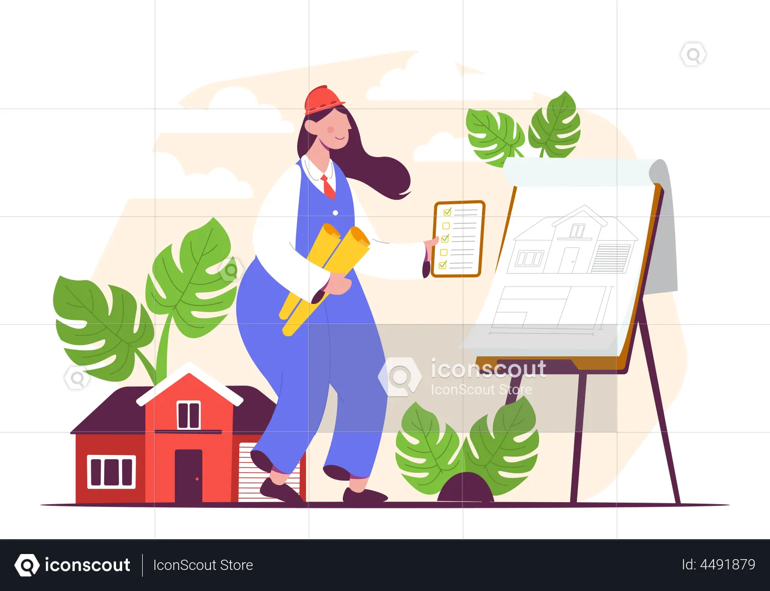 Female Architect Illustration - Free Download People Illustrations ...