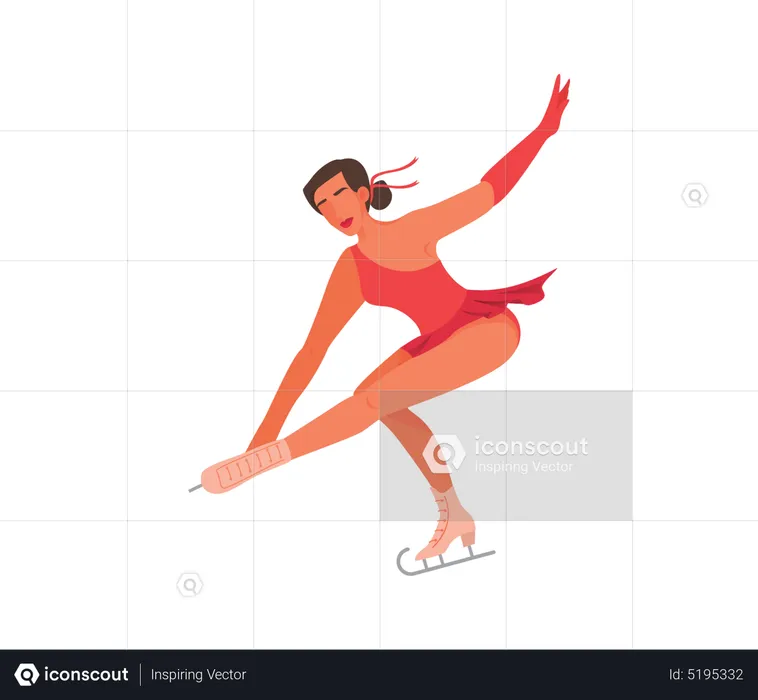 Female athlete doing ice ballet dancing  Illustration