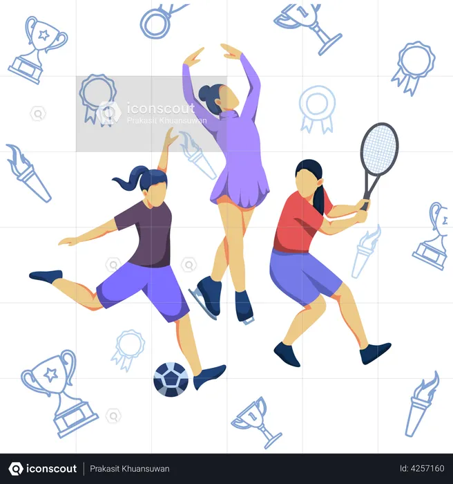 Female athlete  Illustration