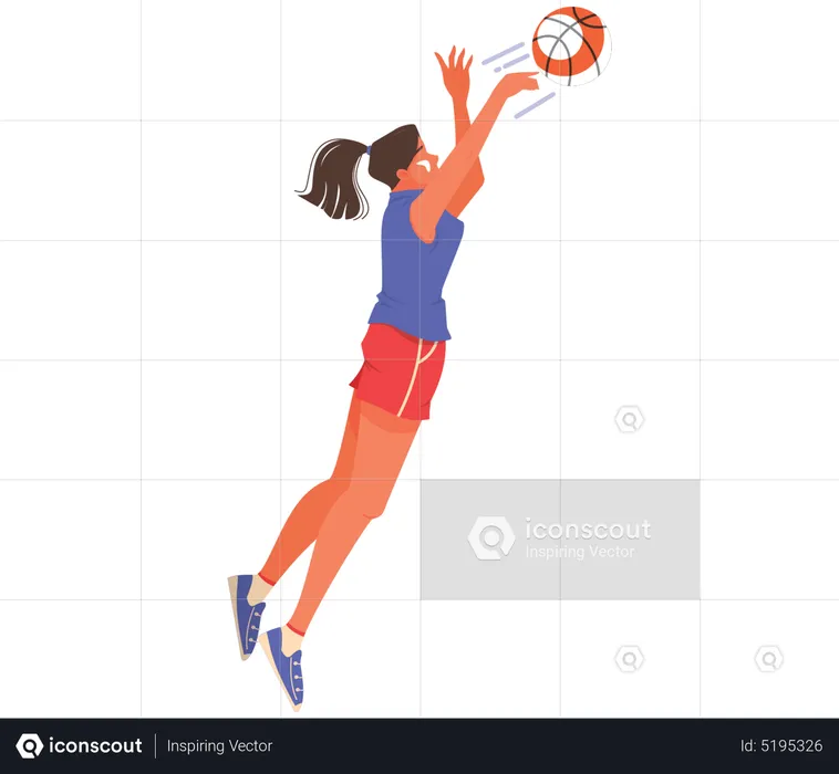 Female athlete playing basketball  Illustration