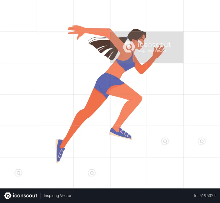 Female athlete running  Illustration