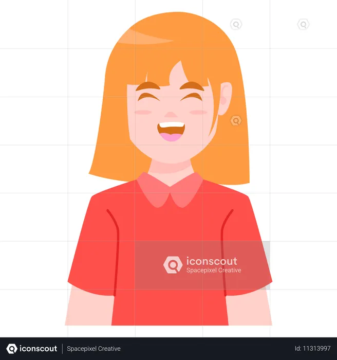 Female Avatar laughing  Illustration