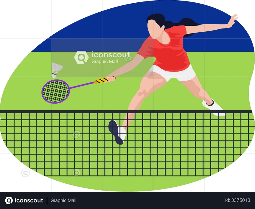 Female badminton player  Illustration