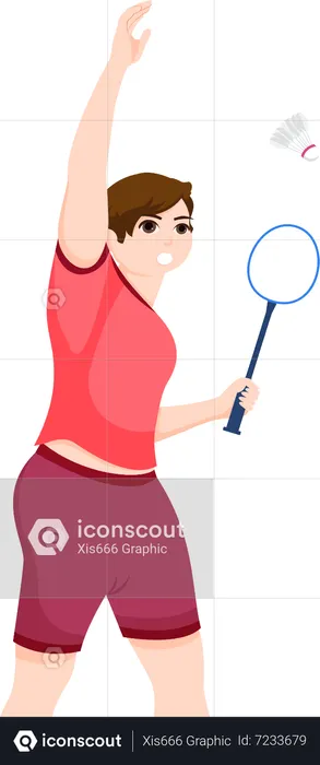 Female Badminton Player  Illustration